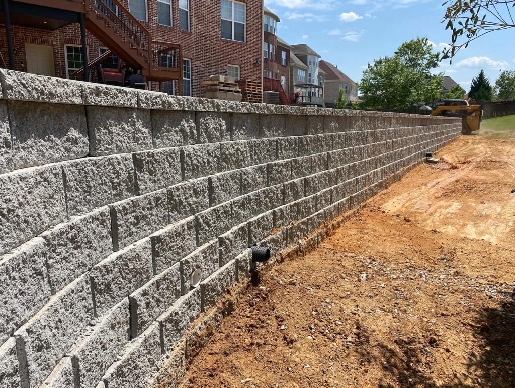 retaining wall installation
